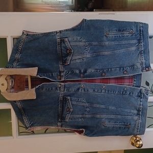 Levi's denim vest flannel lined men's size xlarge